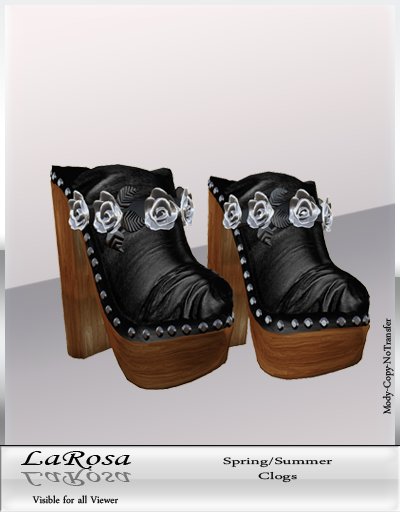 LaRosa Shoes Jewelry Clogs Roses BlackSilver 
