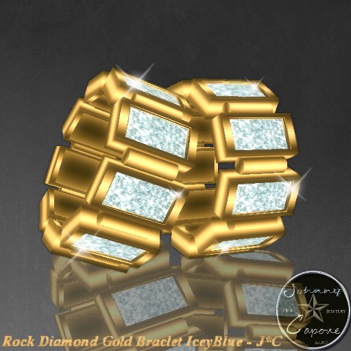 Rock Diamond Gold Braclets Icey Blue - J*C