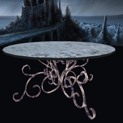 Wrought IronTable Frozen Glass Boxed