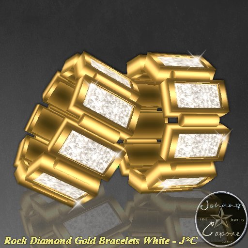 Rock Diamond Gold Bracelets White - J*C