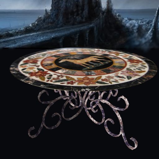 Wrought Iron Table Mosaic Horse Boxed
