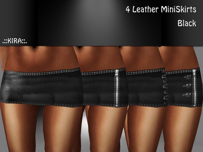 .:.KIRA::. 4 Black Leather MiniSkirts