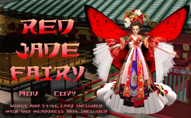 Red Jade Fairy Outfit for Petite Avatars