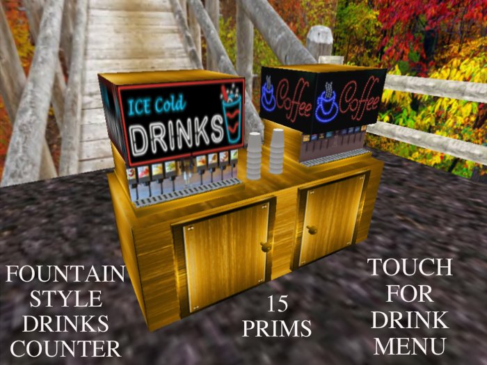 Fountain Style Drinks Counter  (gold)