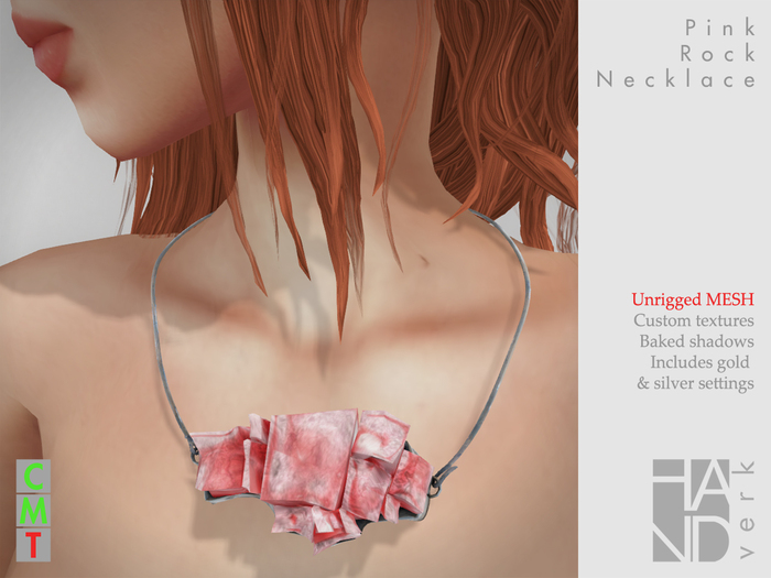 [HANDverk]Rock Necklace.pink 