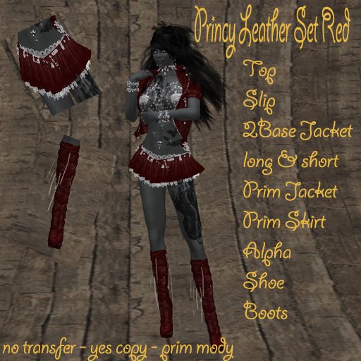 Princy Leather Set Red BOX