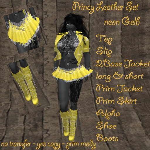 Princy Leather Set neon Gelb BOX