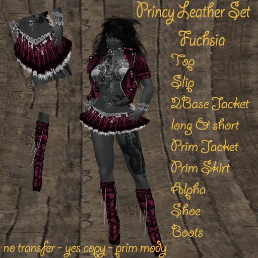 Princy Leather Set Fuchsia BOX