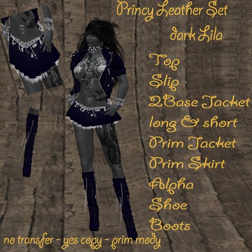 Princy Leather Set dark LILA BOX