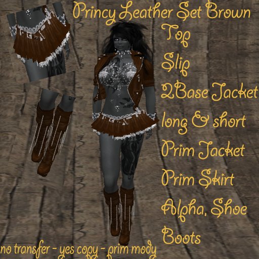 Princy Leather Set Brown BOX