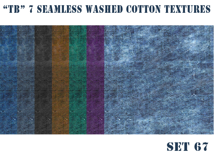 Twice Baked 7 high quality seamless washed cotton textures set 67