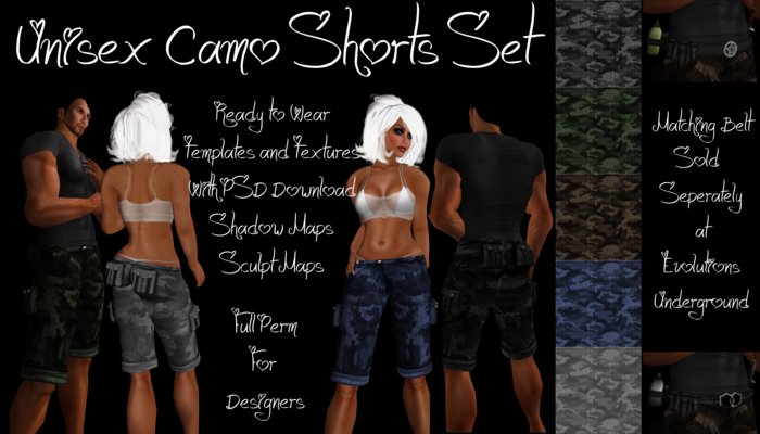 *VT* - Unisex Camo Shorts Set 
