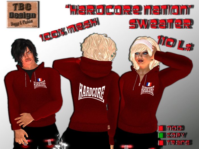 .:TBC Design:. Mesh Sweater Hardcore Nation Red - F