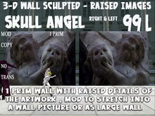 SkullAngel 3-d art WALL 1 PRIM 99L