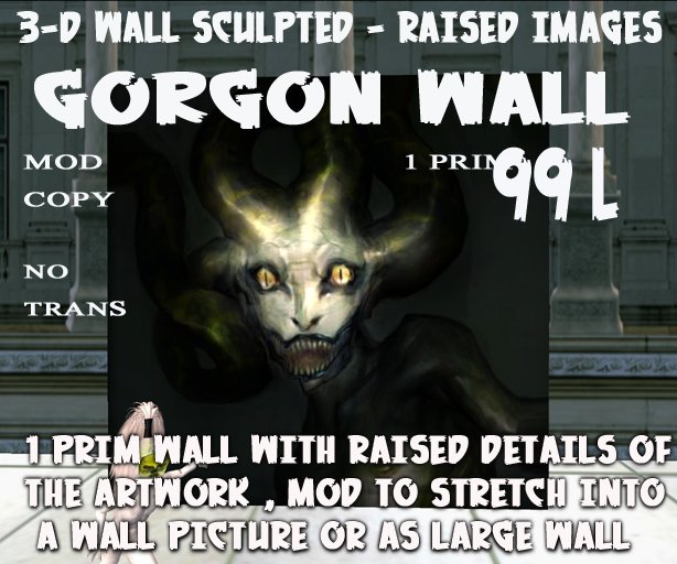 Gorgon 3-d art WALL 1 PRIM 99L
