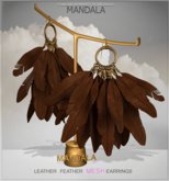 [MANDALA]Leather Feather earring/Brown (WEAR ME)