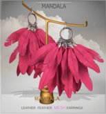 [MANDALA]Leather Feather earring/Pink (WEAR ME)