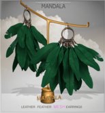 [MANDALA]Leather Feather earring/Green (WEAR ME)