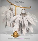 [MANDALA]Leather Feather earring/White (WEAR ME)