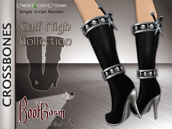 Bootgasm Crossbones Boots Black