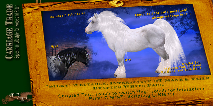 @CT@ "Silky" Wettable Draft Manes & Tails Whites