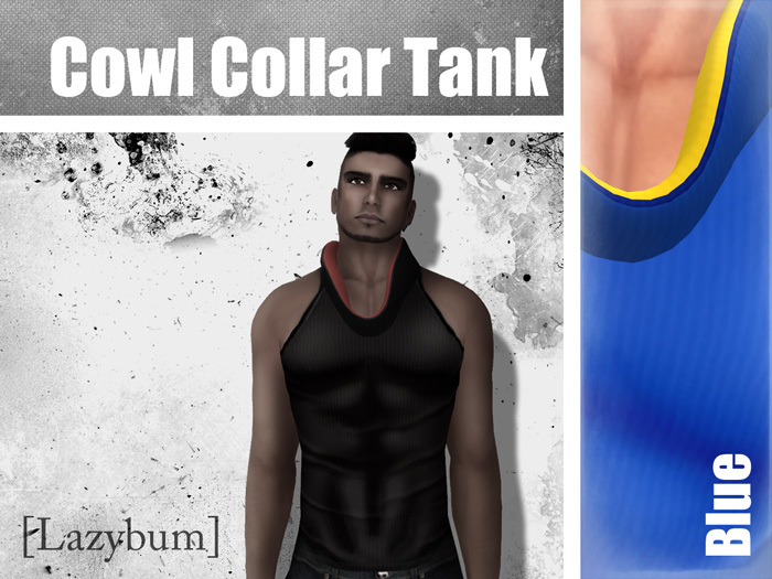 [Lazybum] Cowl Collar Tank Blue
