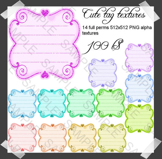 Cute Tag Alpha PNG full perms textures