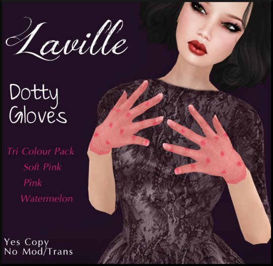 ! Laville ! Dotty Lace Gloves - Pinks