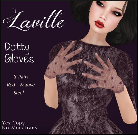 ! Laville ! Dotty Lace Gloves - Deep Colours 