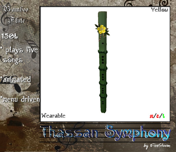 *FS* Bamboo Flute yellow flowered