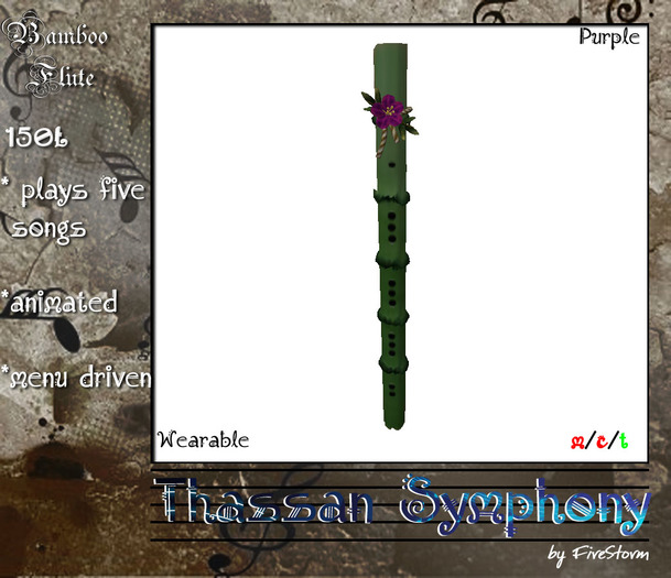 *FS* Bamboo Flute purple flowered