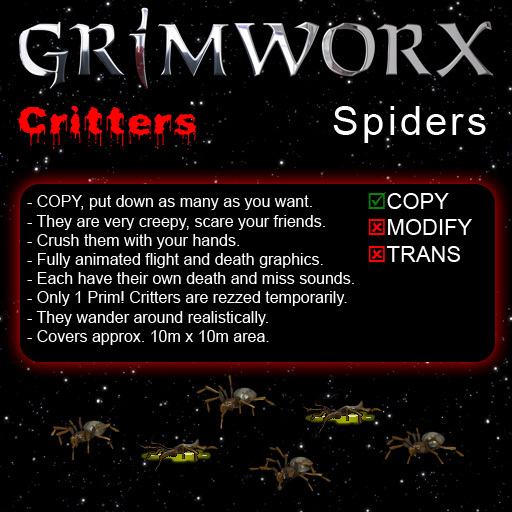 GRIMWORX Critters - Spiders Halloween Decorations