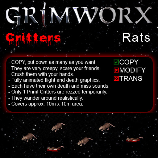 GRIMWORX Critters - Rats Halloween Decorations