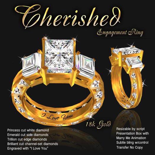 Exquisite Cherished Engagement Ring 18k Gold