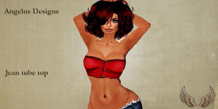 tube top jean red
