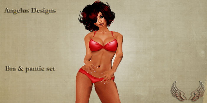 Angelus Designs-undie and bra set red