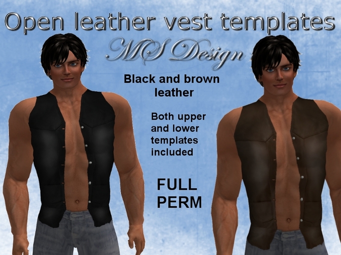 Open leather vest templates maker kit FULL PERM
