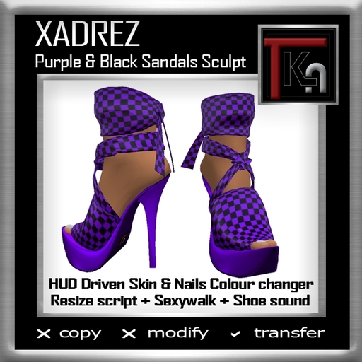 TKA-XADREZ-PURPLE&BLACK SANDALS SCULPT
