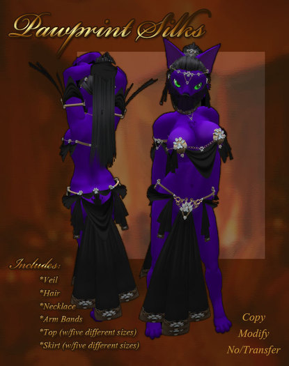 [ZRA] Pawprint Silks (Black)