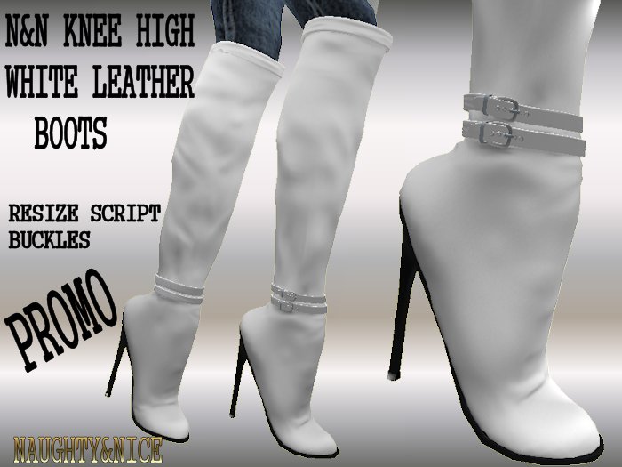 N&N KNEE HIGH WHITE BOOTS