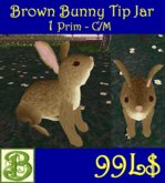 Brown Bunny Tip Jar - 1 Prims