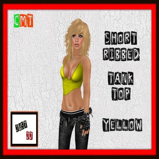 *Just JJ* Short Ribbed Tank Top Yellow