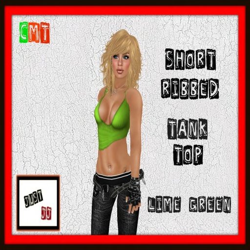 *Just JJ* Short Ribbed Tank Top Lime Green
