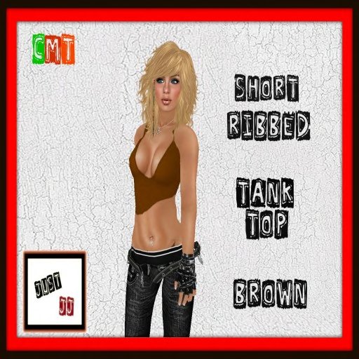 *Just JJ* Short Ribbed Tank Top Brown