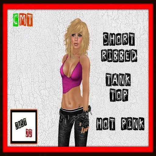 *Just JJ* Short Ribbed Tank Top Hot Pink