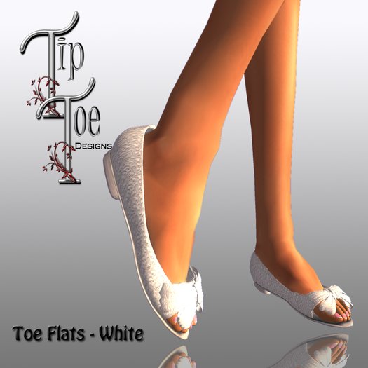 TIPTOE-Toe Flats - White Lace