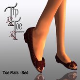 TIPTOE-Toe Flats - Red Studded Leather