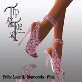 TIPTOE  Frilly Lace & Diamonds Pink/Lace