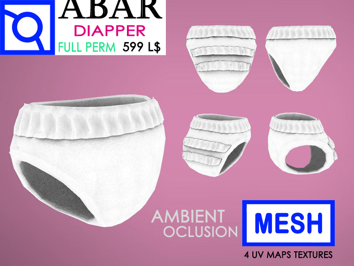 ABAR - AV013 MESH DIAPER / BABY / CHILD / KID - MESH- AMBIENT OCLUSION  - Full Perm