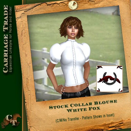 @CT@ Ladies' Stock Collar with Optional Puff Sleeves Wh/Fox